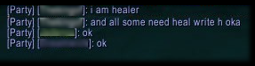 I am healer and all some need heal write h oka